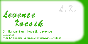 levente kocsik business card